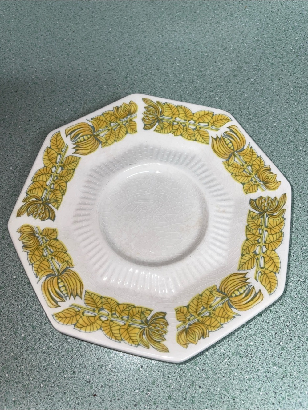 One Independence Ironstone Interpace Saucer Made in Japan Yellow Bouquet
